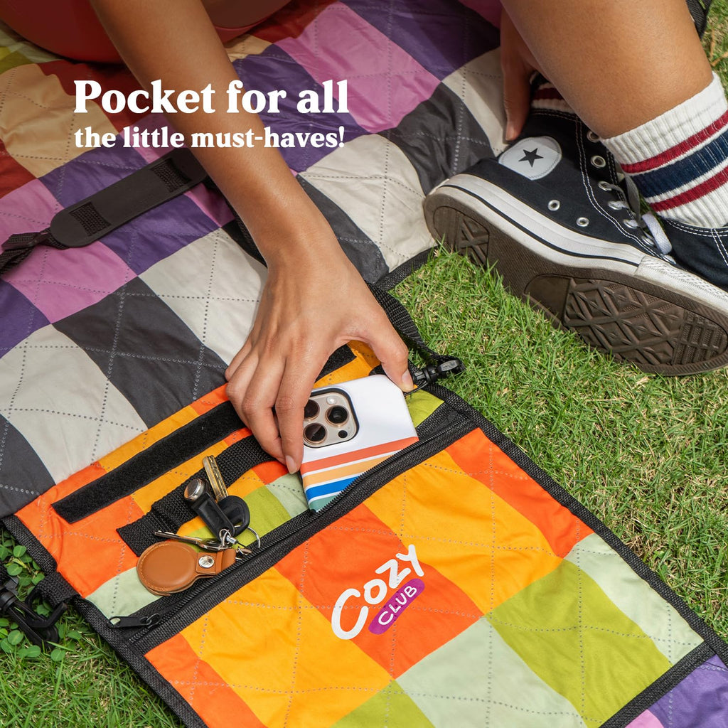 Cozy Club Waterproof Picnic Blanket - Beach mat | Colorful